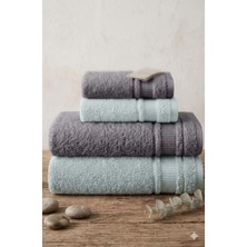 Özdilek Colurist Havlu Seti 2 Banyo Havlusu 90X150 cm 2 El-Yüz Havlusu 50X90 cm Gümüş-Su Yeşili