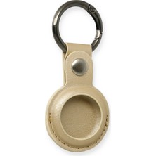 Erdo Ticaret Airtag Anahtarlık Deri Kılıf - Gold