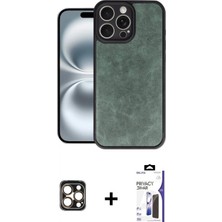 Marsilyan™- iPhone 16 Pro Max Kılıf Kıvılcım Işık Serisi - Siyah Bilvis 3x Ar Hayalet Cam Ekran Koruyucu + Pvd Metal Kamera Lens - Gd