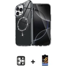 Marsilyan™- iPhone 16 Pro Max Kılıf Kıvılcım Form Prime - Siyah Buffer Hayalet Cam Ekran Koruyucu + Pvd Metal Kamera Lens - Gs
