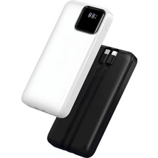 QAP 20.000 Mah Gerçek Kapasiteli Powerbank Kendinden Kablolu 22.5 Watt Süper Hızlı Dijital Göstergeli