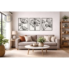 Lazeron Modern Karahindiba 3’lü Duvar Dekoru – 5mm Mdf – 30X40 cm