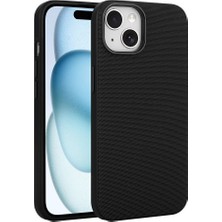 Mobilefix iPhone 15 Kılıf M-Safe Şarj Özellikli Kumaş Tasarımlı Mbfx Miami Sert Pc Kapak - Siyah