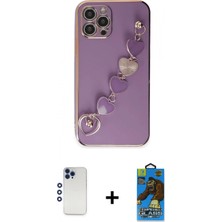 Marsilyan™- iPhone 12 Pro Max Kılıf Nova Işık Prime - Siyah 18D Cam Ekran Koruyucu + Shine Kamera Lens - Lt