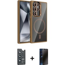 Marsilyan™- Galaxy S25 Ultra Kılıf Yadigar Asil Koleksiyonu - Siyah 3D Antistatik Hayalet Cam Ekran Koruyucu + Bilvis Titan Kamera Lens - Lt