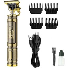 Marsilyan™- PS-033 Çelik Kasa Profesyonel T-Bıçak Saç Sakal Ense ve Çizim Tıraş Makinesi