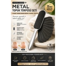 SYKU Metal Topuk Törpüsü Seti 10 Adet Yedekli Nasır Giderici Pedikür Ayak Bakım Törpüsü