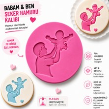 Studio Aslan Design Babam ve Ben Şeker Hamuru & Kurabiye Kalıbı | Babam ve Ben Fondant Baskı Mührü | Pla Pasta Süsleme Kalıbı