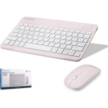 Nuvigo Kablosuz Bluetooth Smart Klavye Mouse Seti Şarjlı 1600 Dpi Pembe HDX2508P