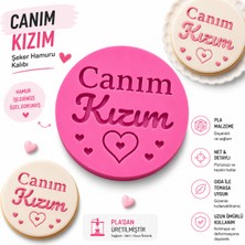 Studio Aslan Design Canım Kızım Şeker Hamuru Kalıbı | Pla Fondant Baskı Damgası | Pasta Kurabiye Süsleme Kalıbı