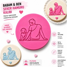 Studio Aslan Design Babam ve Ben Şeker Hamuru & Kurabiye Kalıbı | Babam ve Ben Fondant Baskı Mührü | Pla Pasta Süsleme Kalıbı