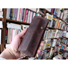 Mahfuz Crazy Gerçek Deri Tamamen El Emeği Özel Kalemleriniz Için Kalemlik Kalemkutu (8*18CM )  DAK169