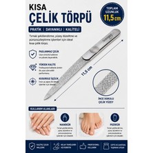 SYKU 11,5 cm Kısa Çelik Tırnak Törpüsü Paslanmaz Metal Manikür Pedikür Bakım Törpüsü