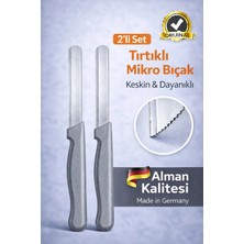 SYKU 2'li Tırtıklı Micro Bıçak – Alman Kalitesi, Keskin ve Dayanıklı, Renk Seçenekli Mikro Sebze Bıçağı