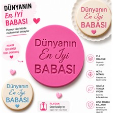 Studio Aslan Design Dünyanın En Iyi Babası Şeker Hamuru & Kurabiye Kalıbı | Babalar Günü Fondant Baskı Mührü | Pla Pasta Süsleme Kalıbı