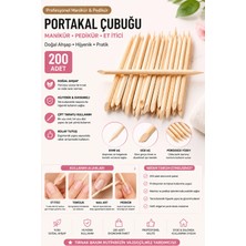 SYKU 200’LÜ Portakal Çubuğu Ahşap Et Itici Manikür Pedikür Tırnak Bakım Çubuğu