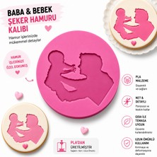 Studio Aslan Design Baba ve Bebek Şeker Hamuru & Kurabiye Kalıbı | Baba ve Bebek Fondant Baskı Mührü | Pla Pasta Süsleme Kalıbı