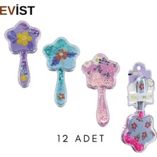 Evist - 12 Adet Yıldız Model & Şeffaf Sap) Saç Silikon Tarak Çiçek Resim & Renkli Yıldızlar
