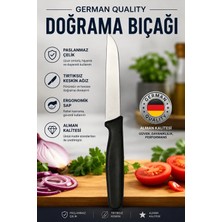SYKU Tırtıksız Doğrama Bıçağı 1 Adet Paslanmaz Çelik Alman Kalitesi Siyah Saplı Keskin Mutfak Bıçağı