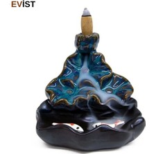 Evist- Şelale Desen Geri Akış Seramik Buhurdanlık Tütsülük El Yapımı Balıklı Dekoratif Tütsülük