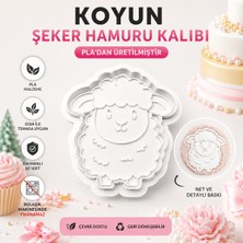 Studio Aslan Design Sevimli Koyun Şeker Hamuru & Kurabiye Kalıbı | Sevimli Koyun Fondant Baskı Mührü | Pla Pasta Süsleme Kalıbı