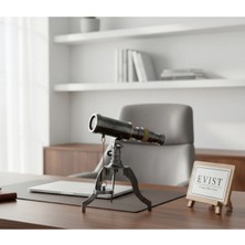 Evist Vintage Tripodlu Mini Teleskop (16CM) - El Yapımı Eskitme Metal Masa Üstü Marine/ofis Dekoru