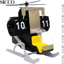 Evist Lüx Saat Flip Helicopter Modeli Metal Hediyelik Yüksek Kalite 20 cm