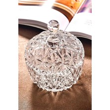 Evist Kristal Cam Kapaklı Şekerlik Lokumluk 250ML ÇAP10CM