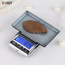 Evist Mını Dıgıtal Scale (Mini = 4.5x7.5cm) Hassas Tartı & Terazi (200GR / 0.01GR) (Pilli)