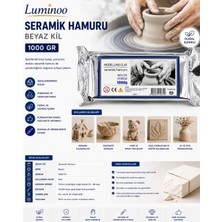 Luminoo Hava ile Kuruyan Seramik Hamuru Boyanabilir Beyaz Kil 1000 gr