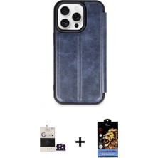 Marsilyan™- iPhone 14 Pro Max Kılıf Zirve Yansıma Serisi - Siyah Buffer Hayalet Cam Ekran Koruyucu + Bilvis Titan Kamera Lens - Gd