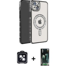 Marsilyan™- iPhone 14 Kılıf Zirve Doku Prime - Şeffaf 360 Full Body Arka Koruyucu + Pvd Metal Kamera Lens - Sh