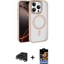 Marsilyan™- iPhone 15 Pro Max Kılıf Kıvılcım Prime - Siyah Buffer Hayalet Cam Ekran Koruyucu + Raze Metal Kamera Lens - Tmgı