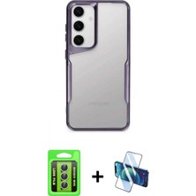 Marsilyan™- Galaxy A35 5g Kılıf Akış Çizgi Koleksiyonu - Siyah 3D Antistatik Seramik Nano Ekran Koruyucu + Raze Metal Kamera Lens - Gs