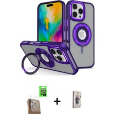 Marsilyan™- iPhone 16 Pro Max Kılıf Nova Minimal Serisi - Siyah Bilvis 3D Cam Ekran Koruyucu + Raze Metal Kamera Lens - Cltm