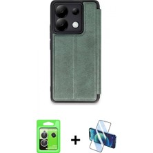 Marsilyan™- Redmi Note 13 Pro 5g Kılıf Zirve Yansıma Serisi - Siyah 3D Antistatik Seramik Nano Ekran Koruyucu + Raze Metal Kamera Lens - Gs