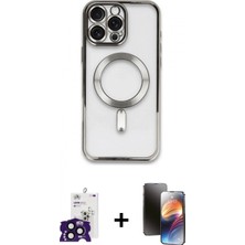 Marsilyan™- iPhone 16 Pro Max Kılıf Nova Işık Özel Seri - Siyah 3D Antistatik Mat Seramik Nano Ekran Koruyucu + Bilvis Titan Kamera Lens - Sh