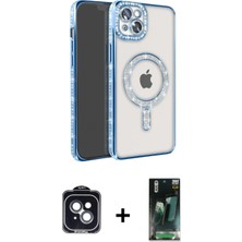 Marsilyan™- iPhone 14 Kılıf Zirve Doku Prime - Şeffaf 360 Full Body Arka Koruyucu + Pvd Metal Kamera Lens - Sh