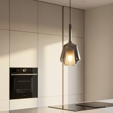 Ottiotte Noxrod Modern Füme Camlı Çift Cidarlı Tekli Sarkıt Avize