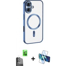 Marsilyan™- iPhone 16 Kılıf Nova Işık Özel Seri - Siyah 3D Antistatik Seramik Nano Ekran Koruyucu + Raze Metal Kamera Lens - Sh