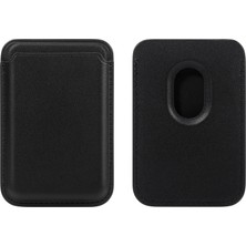 Edelfu iPhone 12 / 13 / 14 / 15 / 16 / 17 Serisi ile Uyumlu Deri Cüzdan Magsafe Kartlık Cepli