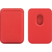 Edelfu iPhone 12 / 13 / 14 / 15 / 16 / 17 Serisi ile Uyumlu Deri Cüzdan Magsafe Kartlık Cepli