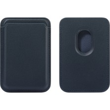 Edelfu iPhone 12 / 13 / 14 / 15 / 16 / 17 Serisi ile Uyumlu Deri Cüzdan Magsafe Kartlık Cepli