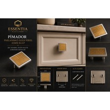 ESBH Pimador Paslanmaz Gold Nikel Kare Kulp – 32 mm Delik Arası Premium Mobilya Kulbu