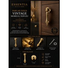 ESBH Parlak Gold Vintage Sarkaç Kulp – Lüks Dekoratif Dolap ve Çekmece Kulpu ( 5 Adet )