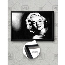SML Tablo Siyah Beyaz Marilyn Monroe Kadın Nostalji Yatay Çerçeveli Kanvas Tablo