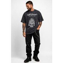 Fuddy Moda Unisex The Offspring Days Go By Baskılı Yıkamalı Tişört, Oversize Rock Band Temalı Retro Tshirt