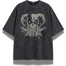 Fuddy Moda Unisex Babymetal Baskılı Yıkamalı Tişört, Oversize Rock Band Temalı Vintage Tshirt