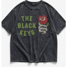 Fuddy Moda Unisex Oversize The Black Keys No Rain No Flowers Tour Baskılı Yıkamalı Rock Band Tişört