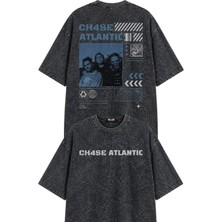 Fuddy Moda Unisex Oversize Rock Band Chase Atlantic Sırt Baskılı Yıkamalı Retro Tişört
